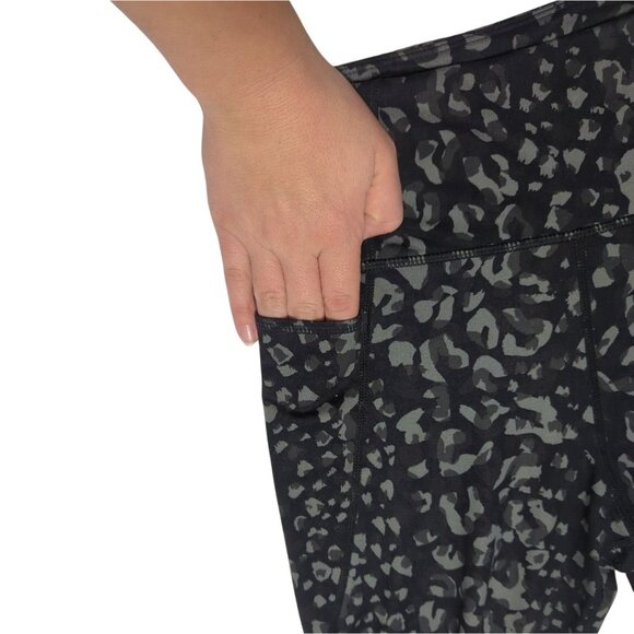 JoyLab Womens Medium Black & Gray Leopard Print High-Waisted Leggings - Picture 8 of 9